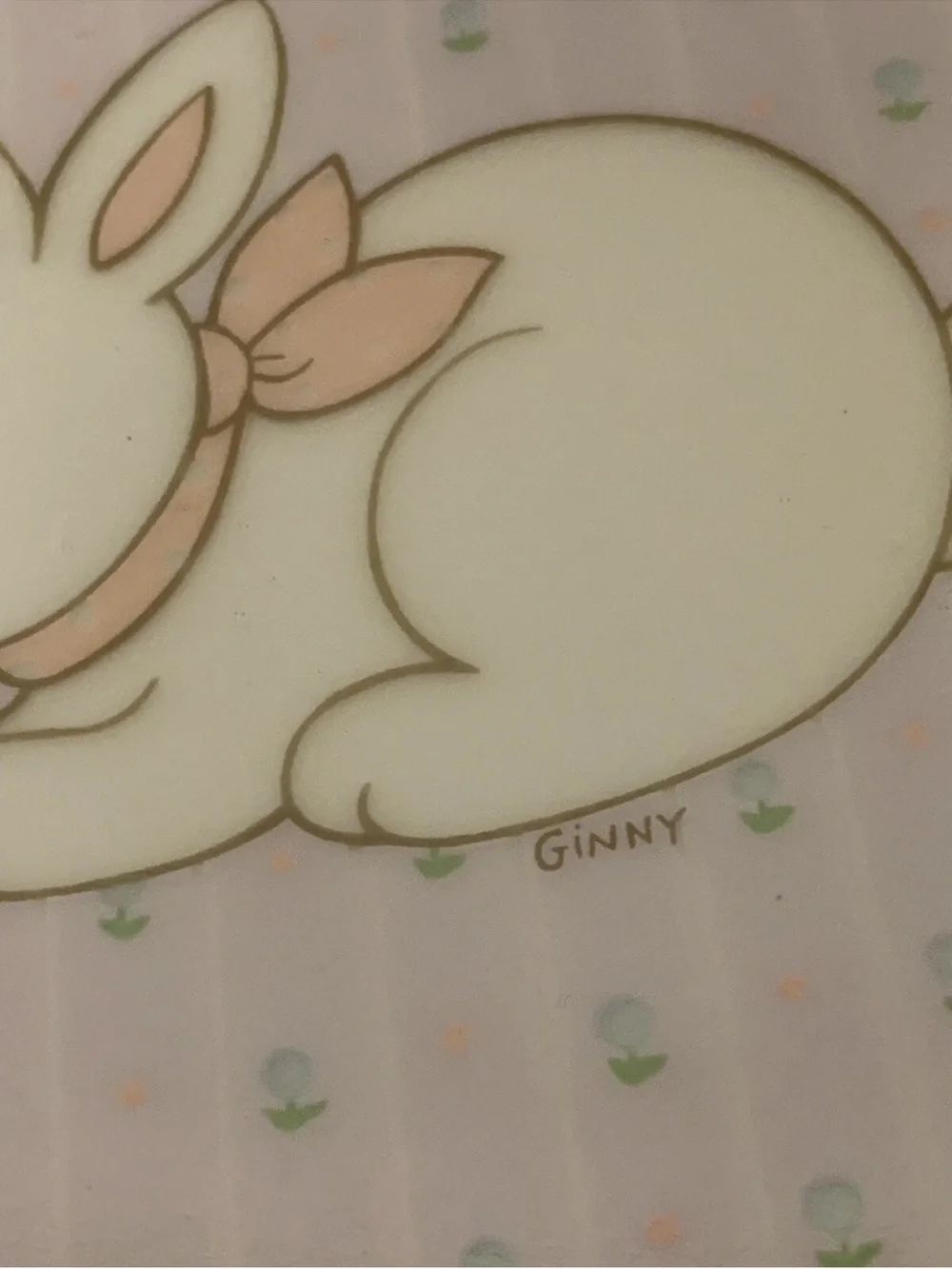 Vintage Bunny Rabbit Plate designed & Hand Decorated Papel Japan 8-1/4